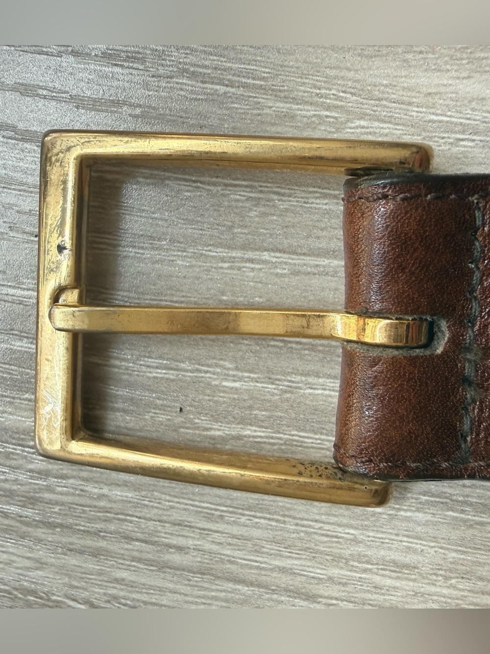 L’Aigle Paris New York Vintage Men’s Brown Leather Dress Belt 38 Fathers Day Gif - Picture 3 of 16